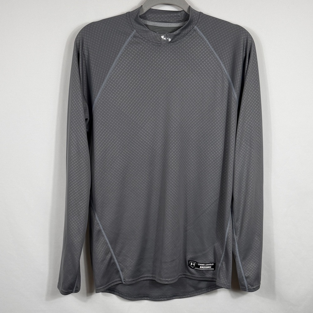 Under Armour Fitted Heatgear Gray Long-Sleeve Performance Top Baseball.‎ Size L